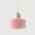 Bauhaus Glass Pendant Light – compact shade, colour options, adjustable drop