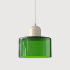 Bauhaus Glass Pendant Light – compact shade, colour options, adjustable drop