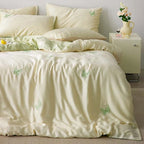 Bedding Set – cotton percale, embroidered breakfast motifs, reversible