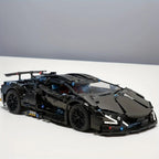 Black Supercar Construction Set – detailed assembly model