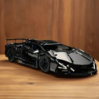 Black Supercar Construction Set – detailed assembly model