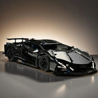 Black Supercar Construction Set – detailed assembly model