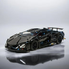 Black Supercar Construction Set – detailed assembly model