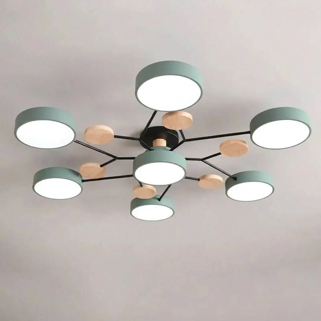 Branch Ceiling Light – adjustable heads, metal and wood, Scandinavian design
