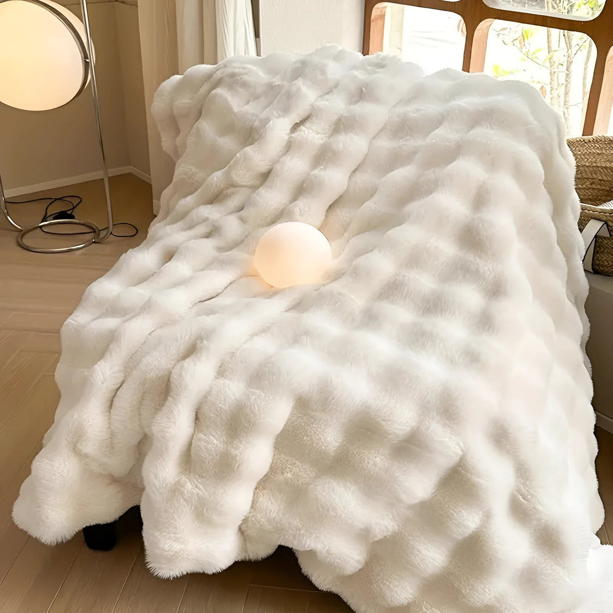 Bubble Faux Fur Throw