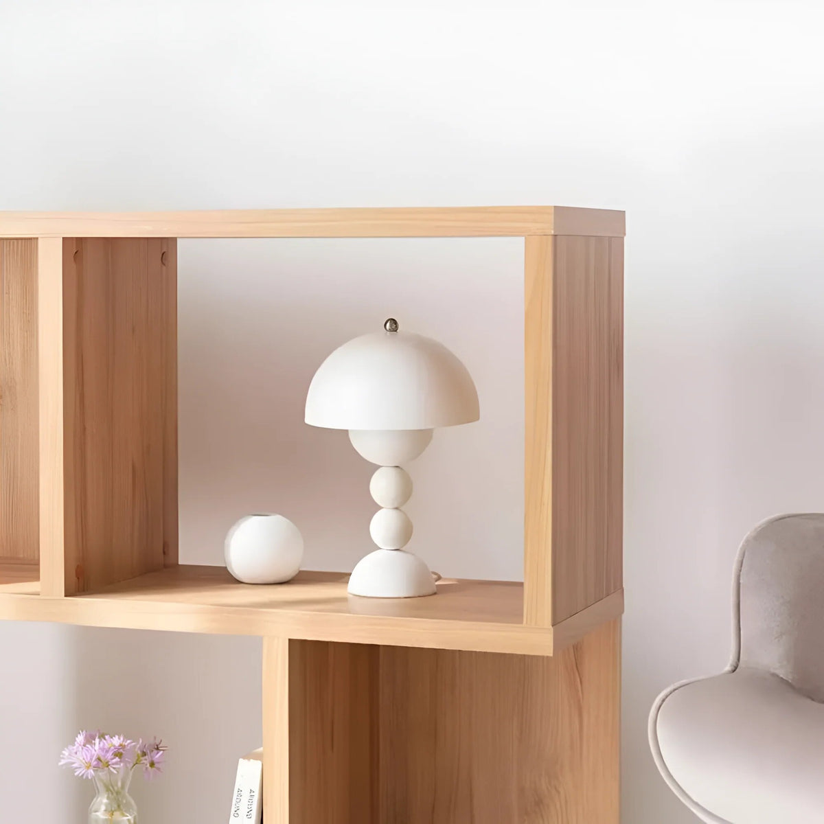 Bud Table Lamp – sculptural stacked sphere, cordless charging