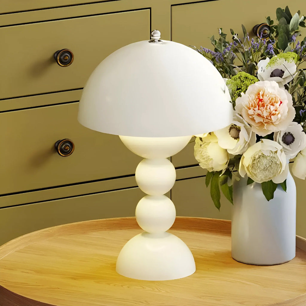 Bud Table Lamp – sculptural stacked sphere, cordless charging