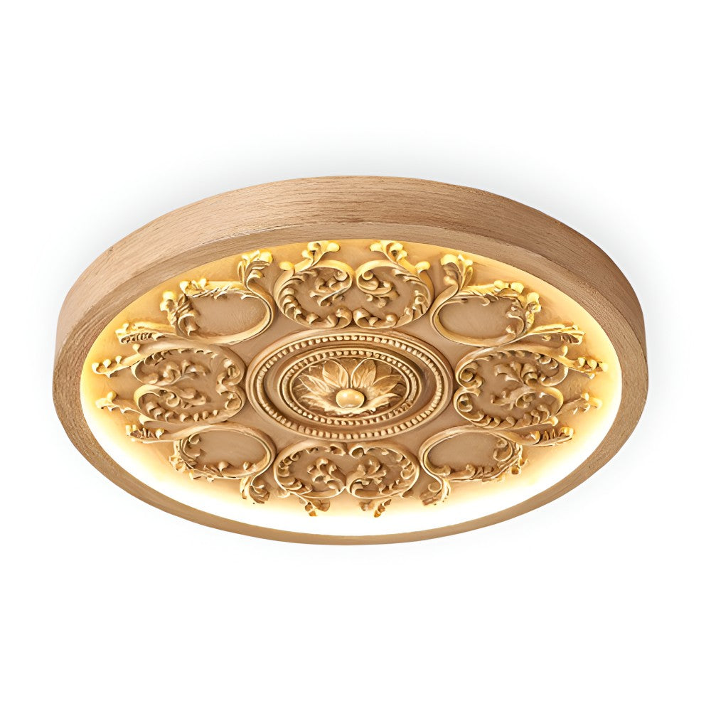 Carved Floral Ceiling Light