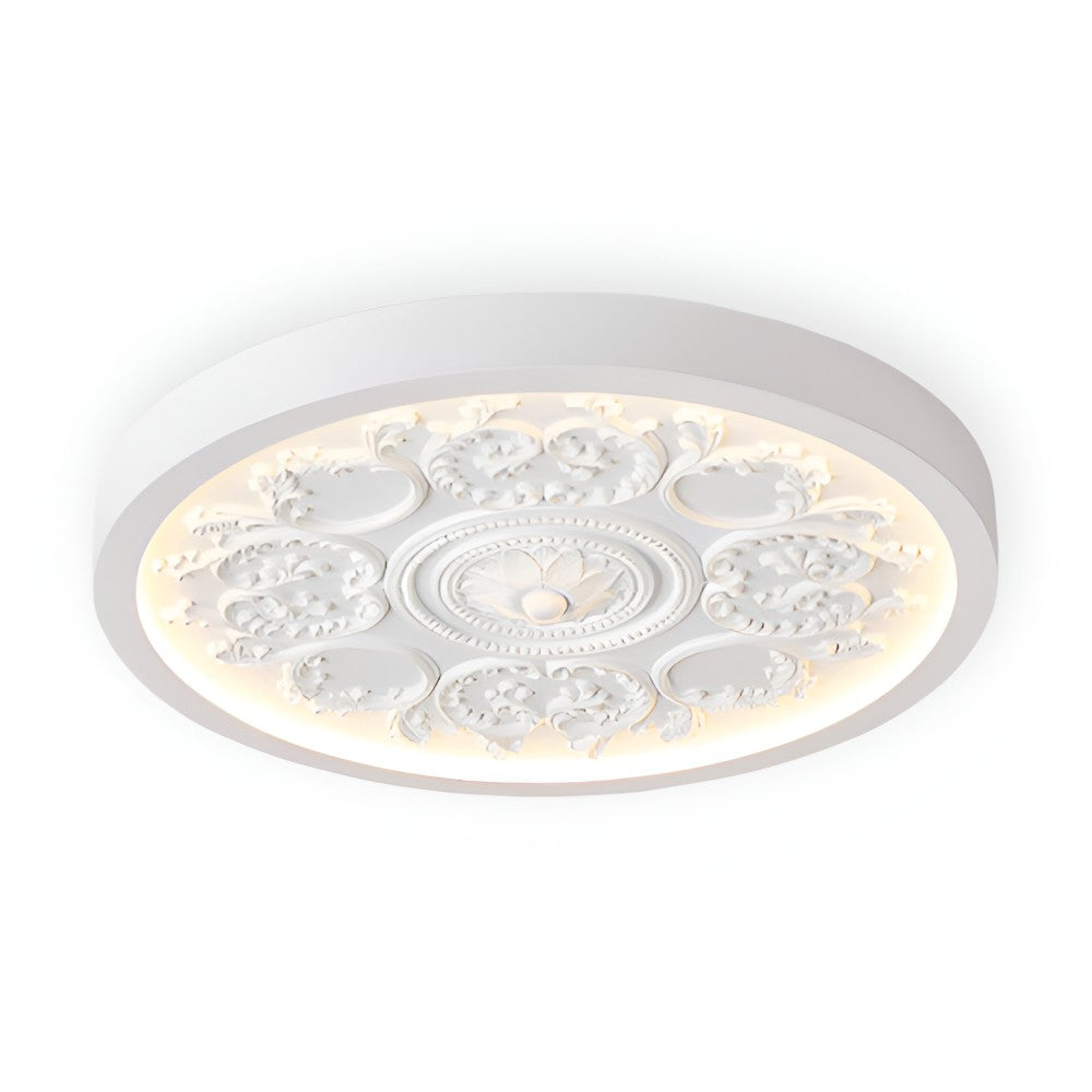 Carved Floral Ceiling Light