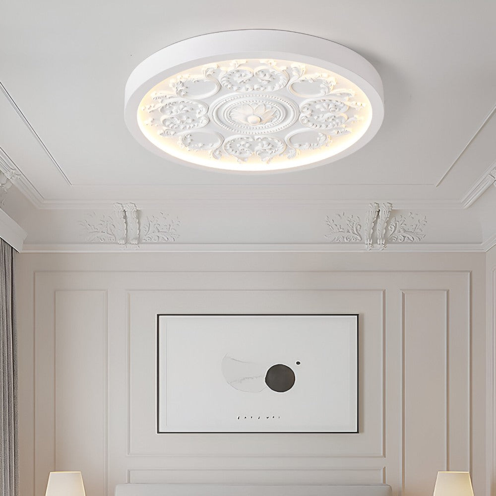 Carved Floral Ceiling Light