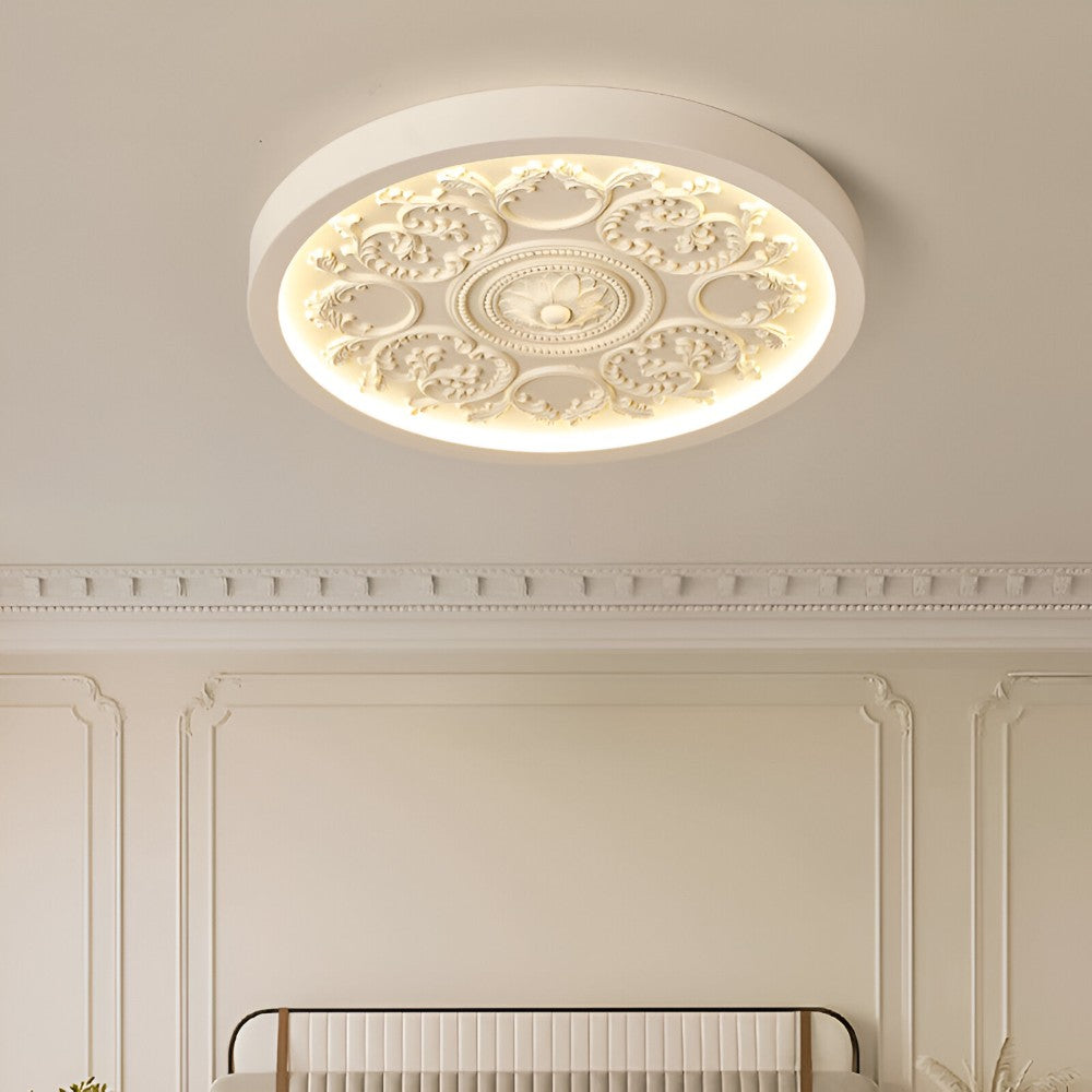 Carved Floral Ceiling Light
