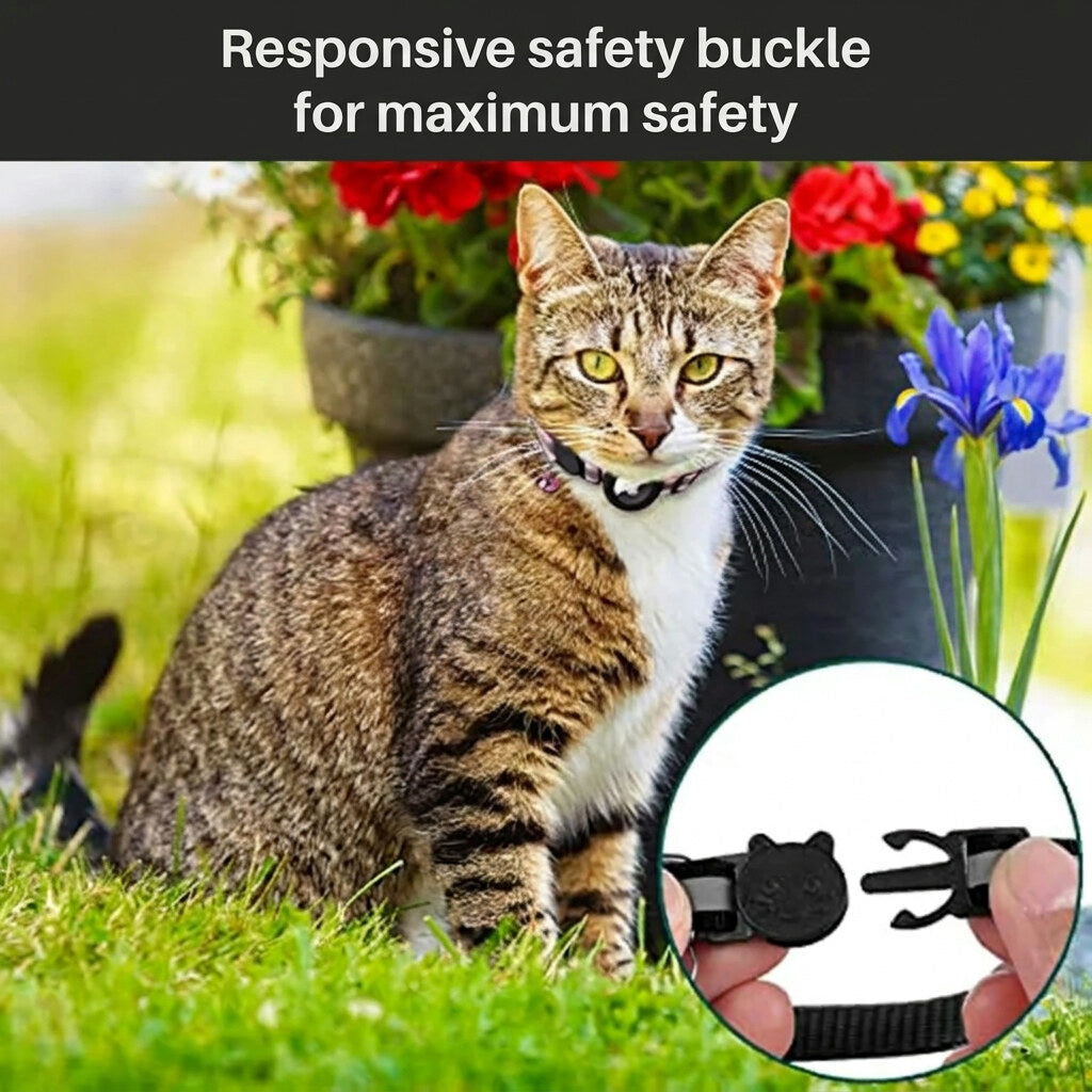 Cat Tracker Collar – reflective design, quick-release, adjustable fit