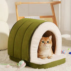 Cave Pet Bed – den-style enclosed retreat, washable cover