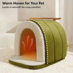Cave Pet Bed – den-style enclosed retreat, washable cover