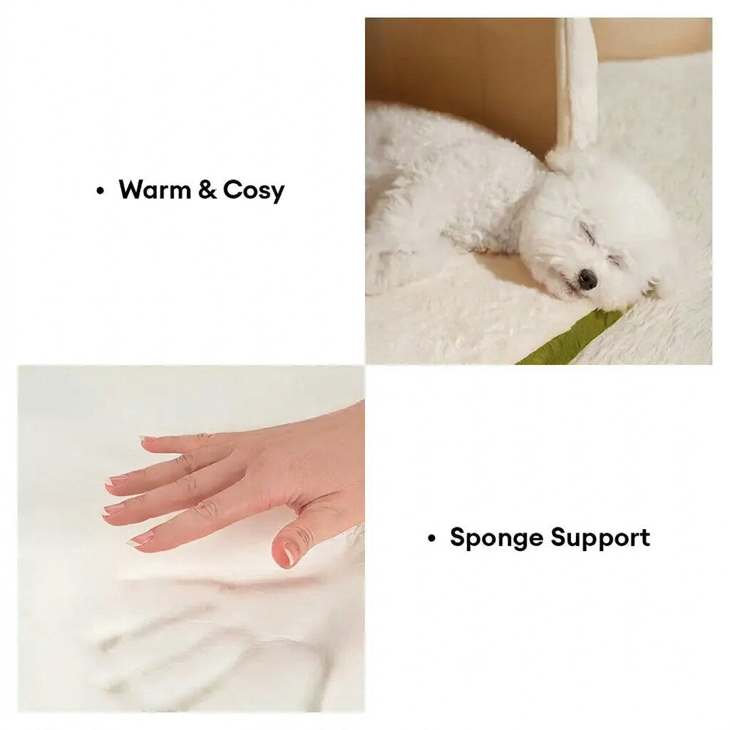 Cave Pet Bed – den-style enclosed retreat, washable cover