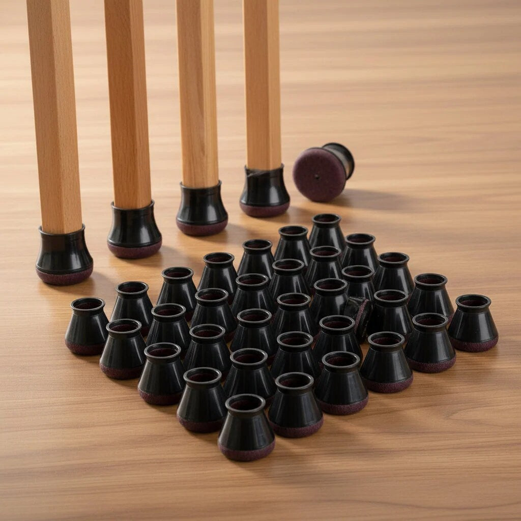Chair Leg Floor Protectors – silicone caps, felt base, quiet