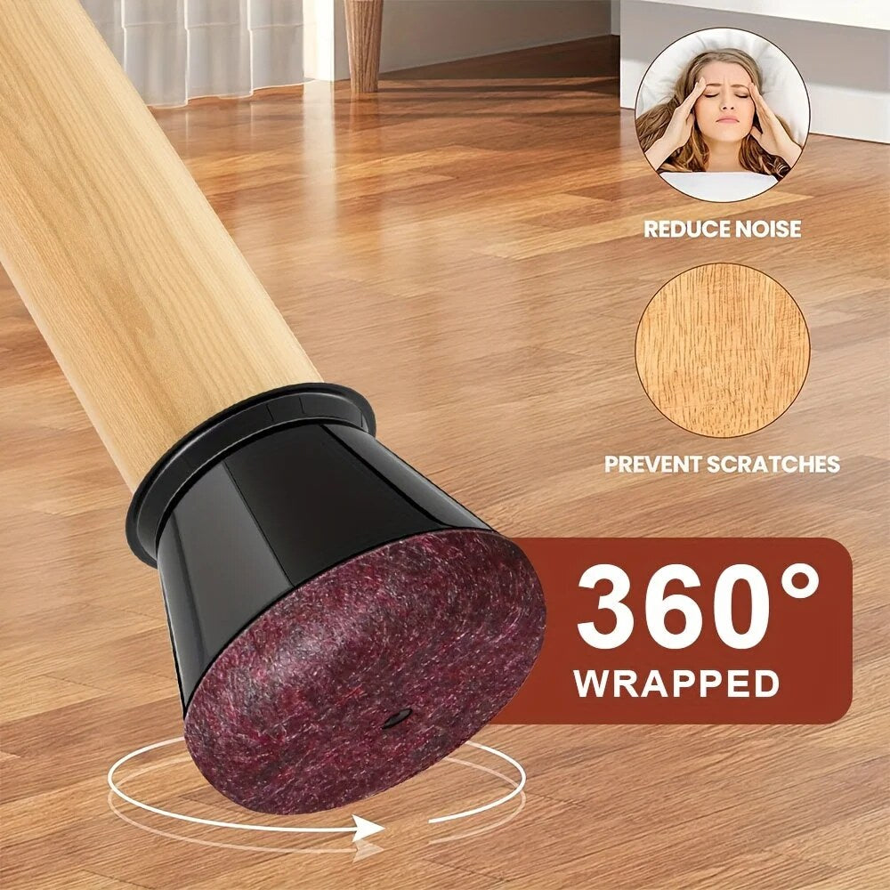 Chair Leg Floor Protectors – silicone caps, felt base, quiet