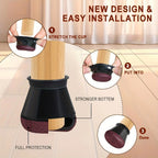 Chair Leg Floor Protectors – silicone caps, felt base, quiet