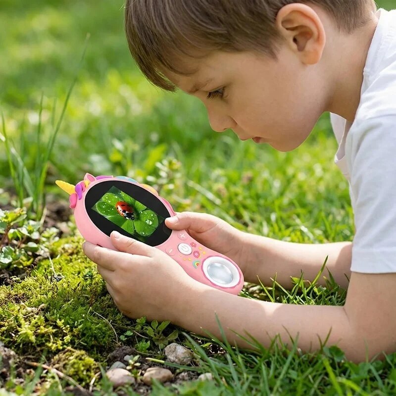 Children's Digital Microscope – LCD screen, dinosaur-shaped handle