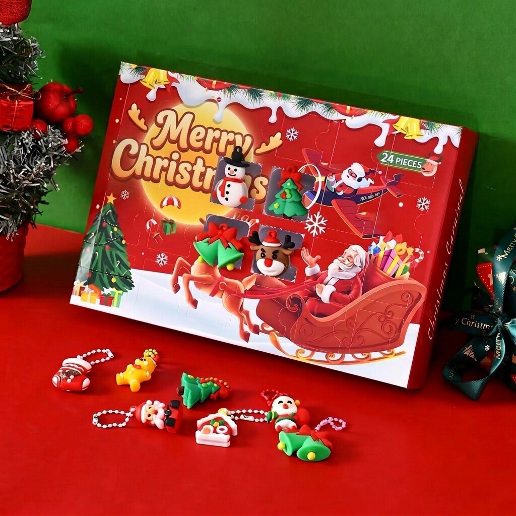 Christmas Advent Calendar – 24 festive mini figures, seasonal decor