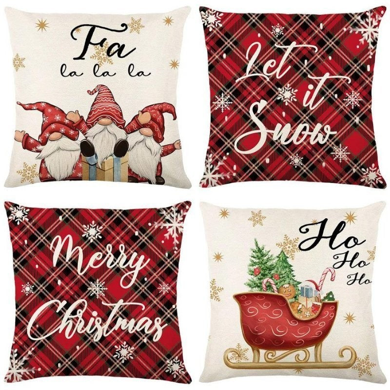 Christmas Cushion Covers, Set of 4