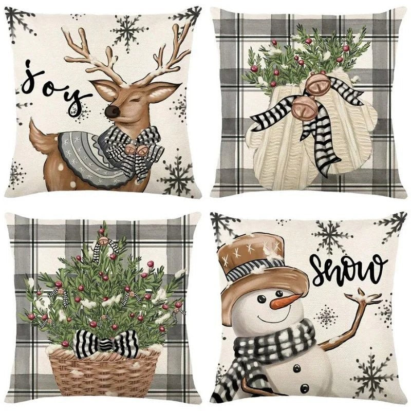 Christmas Cushion Covers, Set of 4