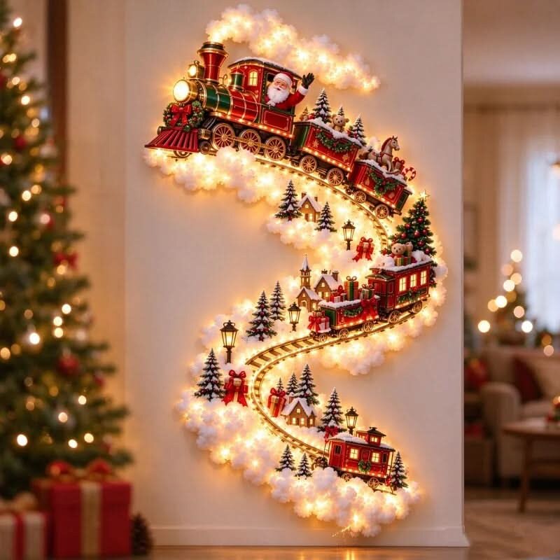 Christmas LED wall light – Santa Train, Snowman, Reindeer designs