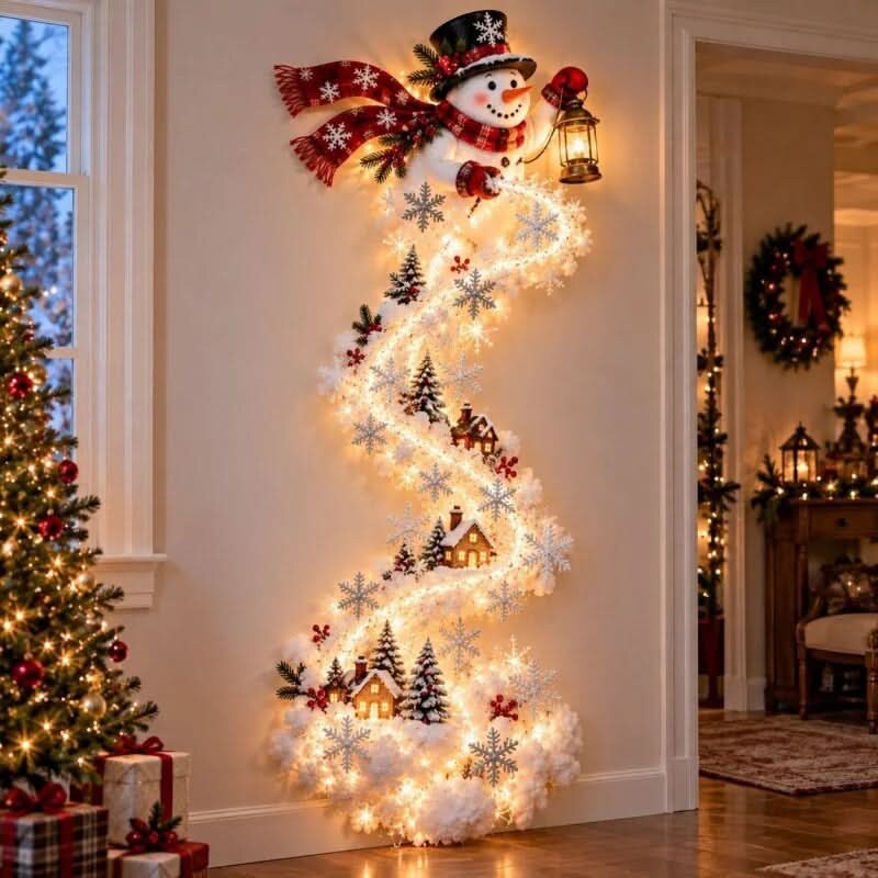 Christmas LED wall light – Santa Train, Snowman, Reindeer designs
