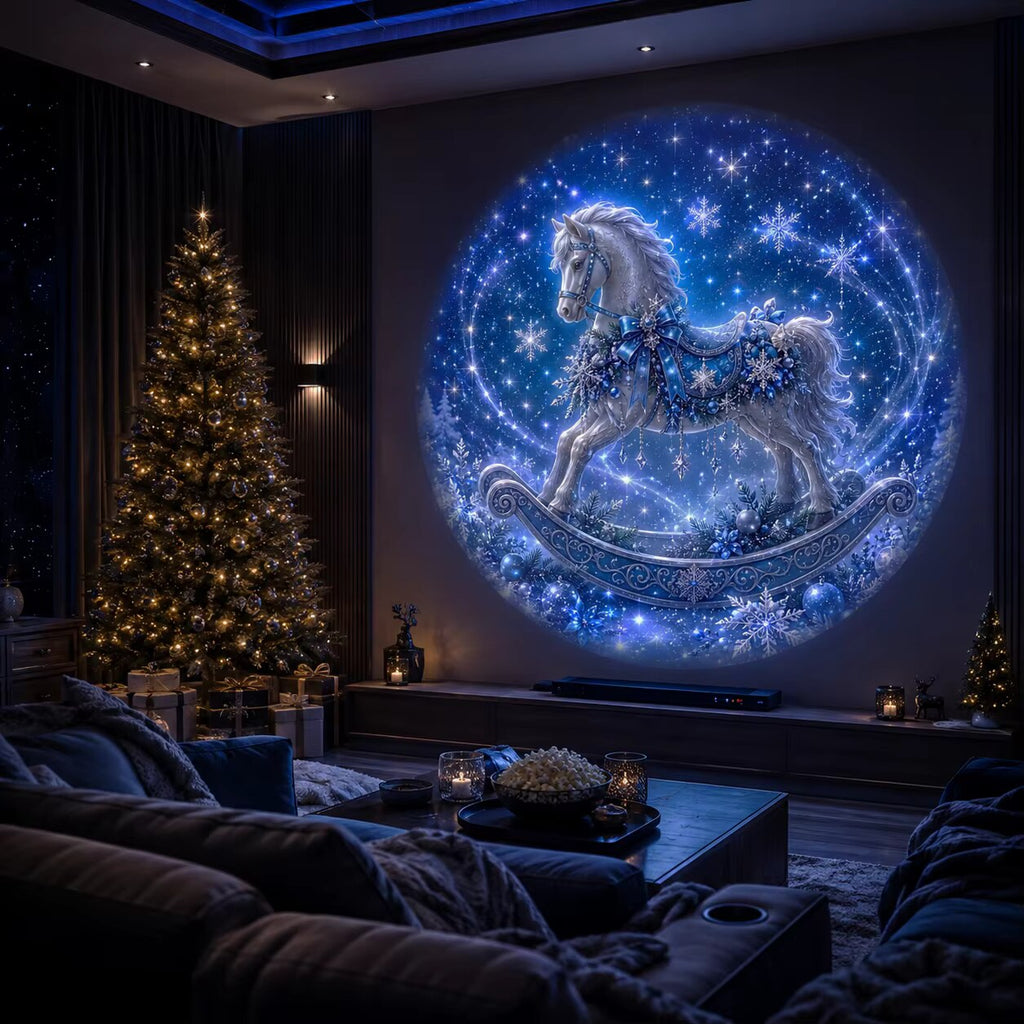 Christmas Projector Lamp – 8 blue light patterns, mains powered