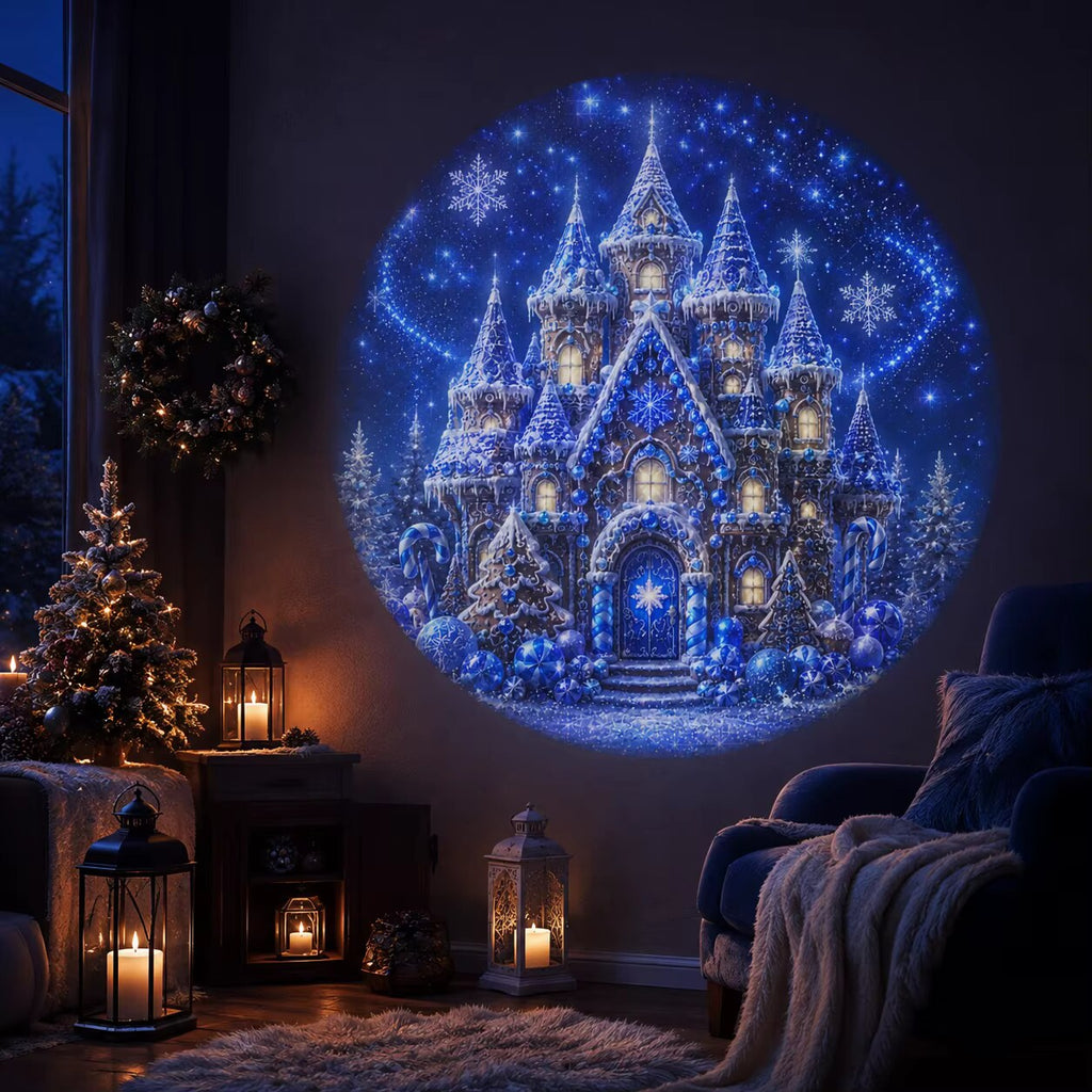 Christmas Projector Lamp – 8 blue light patterns, mains powered