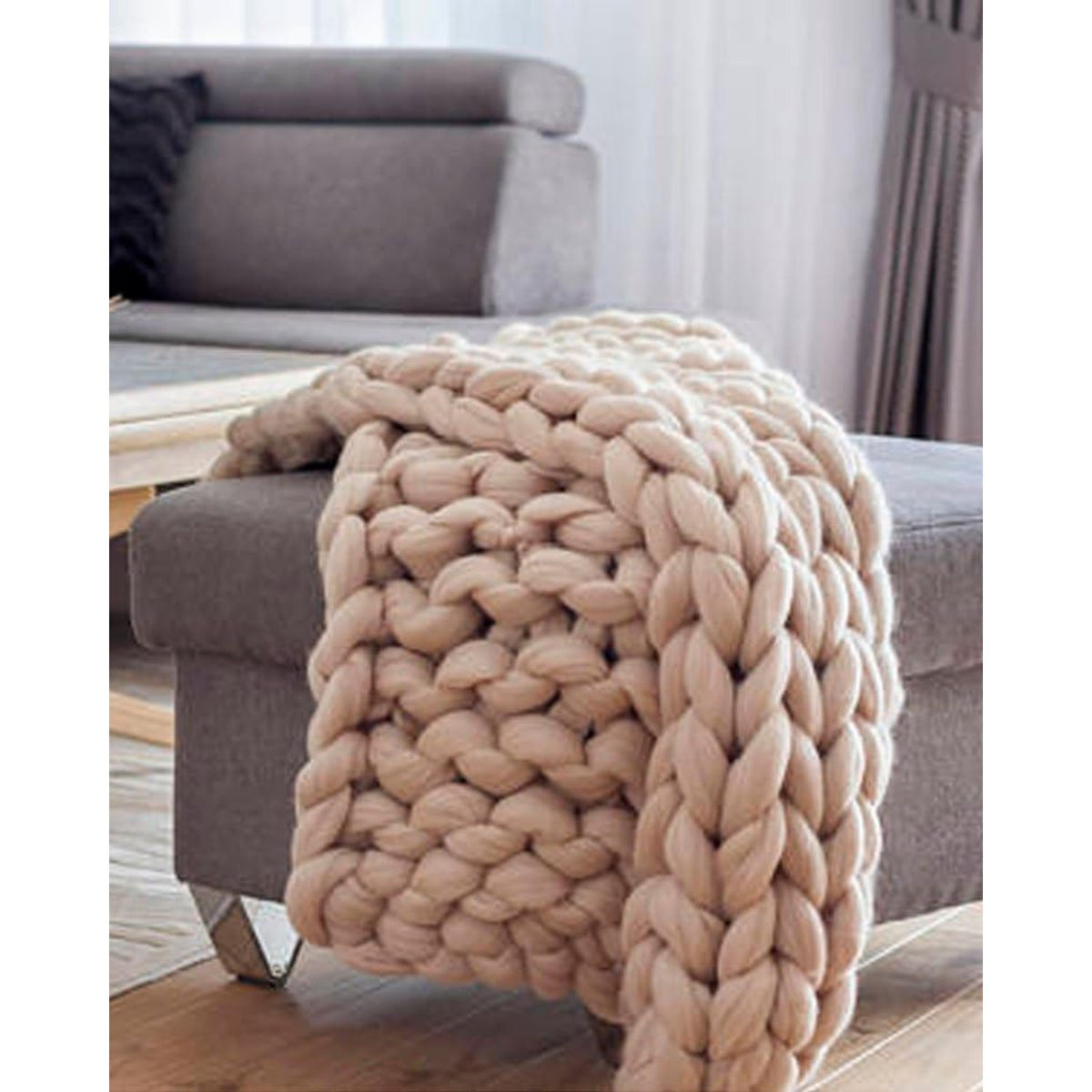 Chunky Knit Throw Blanket