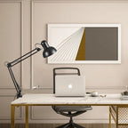 Clamp Table Lamp – adjustable swing arm, metal dome shade