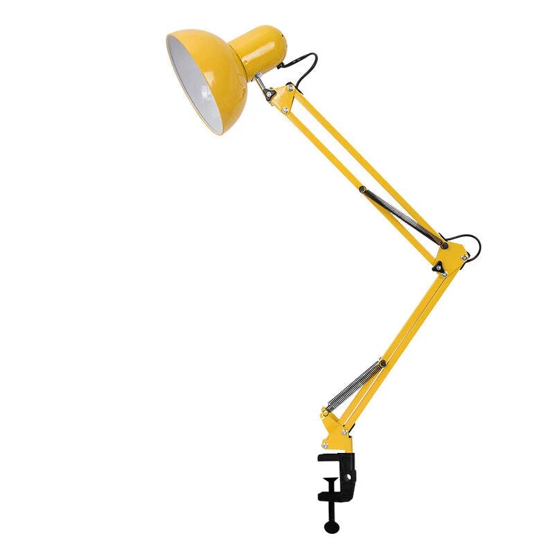 Clamp Table Lamp – adjustable swing arm, metal dome shade