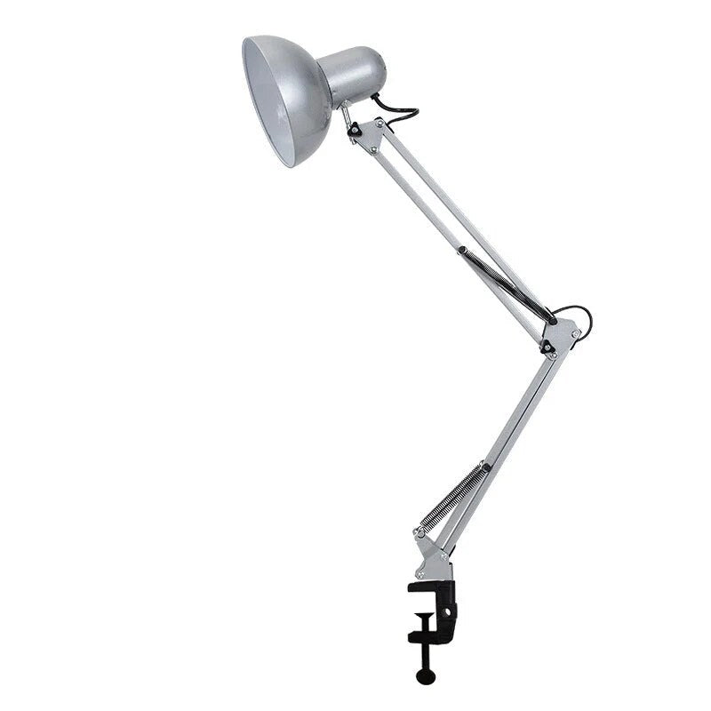 Clamp Table Lamp – adjustable swing arm, metal dome shade