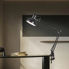 Clamp Table Lamp – adjustable swing arm, metal dome shade