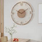 Clear Wooden Wall Clock