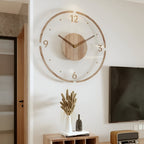 Clear Wooden Wall Clock