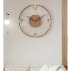 Clear Wooden Wall Clock