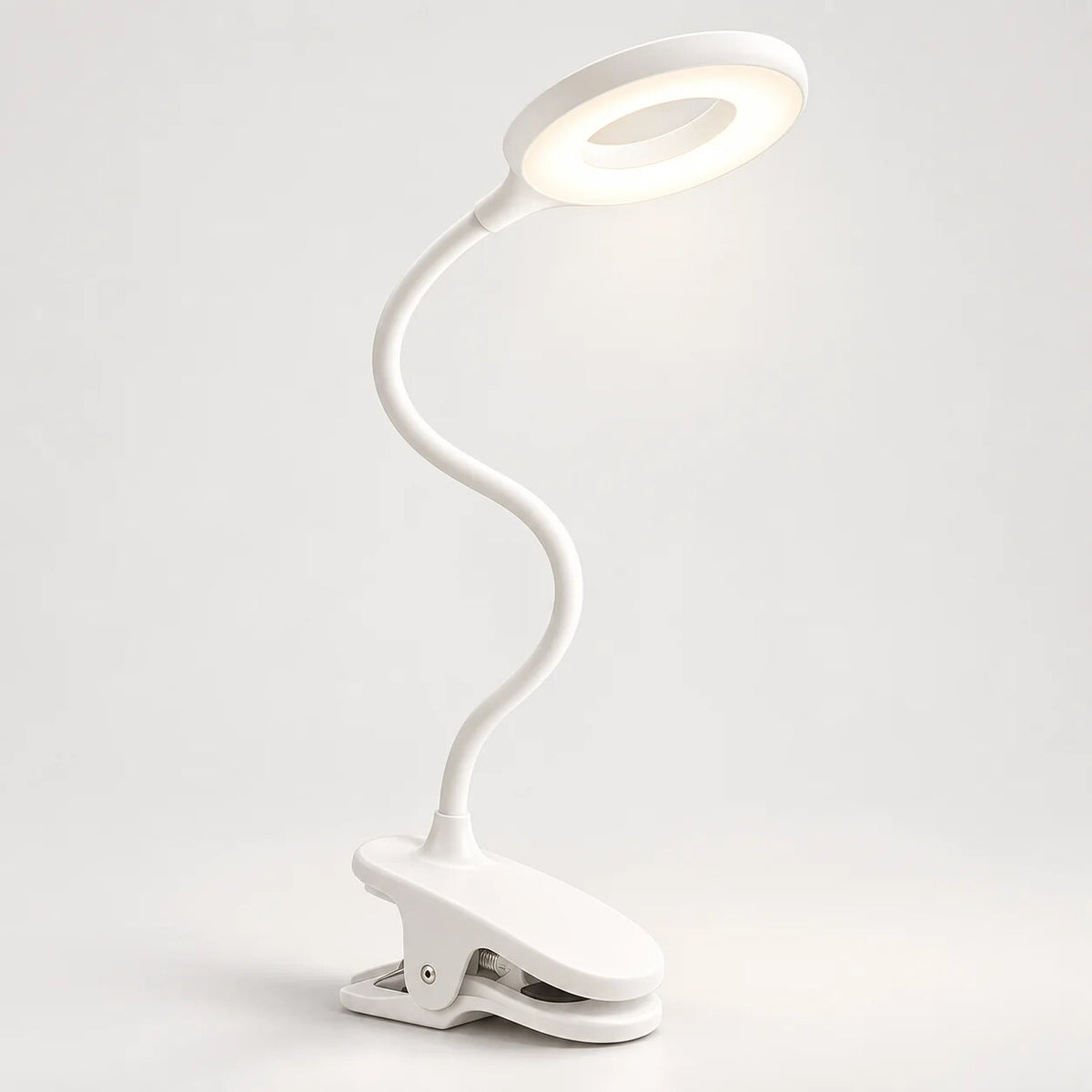 Clip-on LED Table Lamp – flexible arm, dimmable, portable