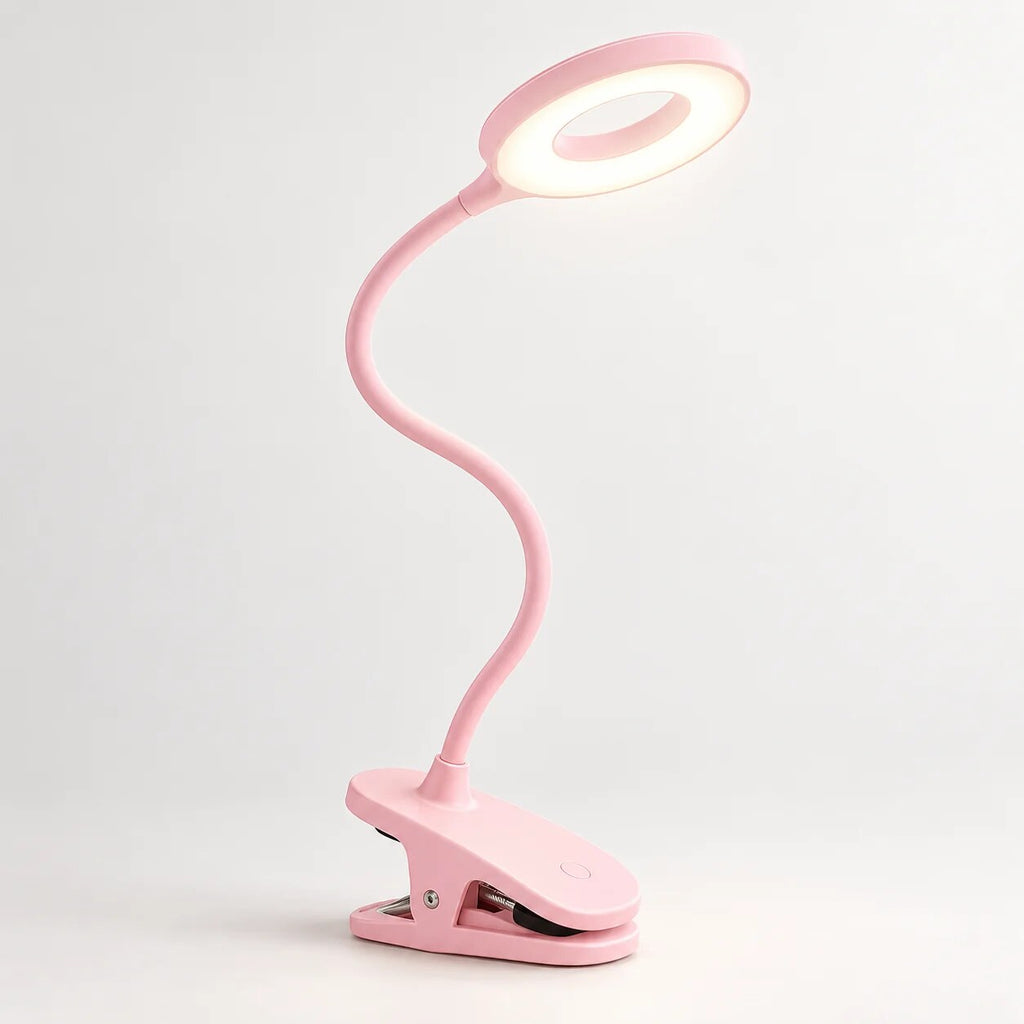 Clip-on LED Table Lamp – flexible arm, dimmable, portable