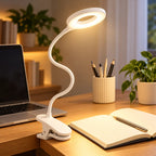 Clip-on LED Table Lamp – flexible arm, dimmable, portable