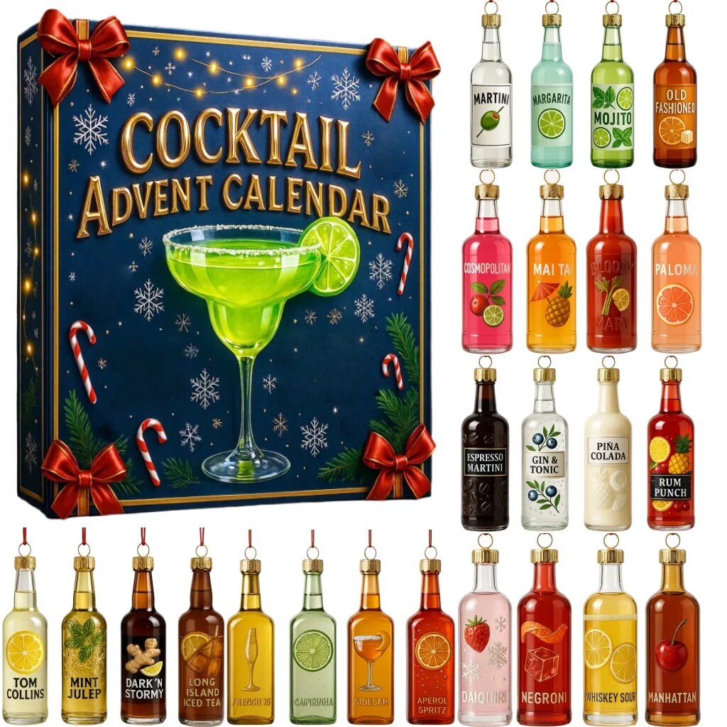 Cocktail Advent Calendar – 24 mini bottles, tree ornaments