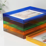 Coloured Acrylic Photo Frame – tinted edges, floating print, wall or shelf