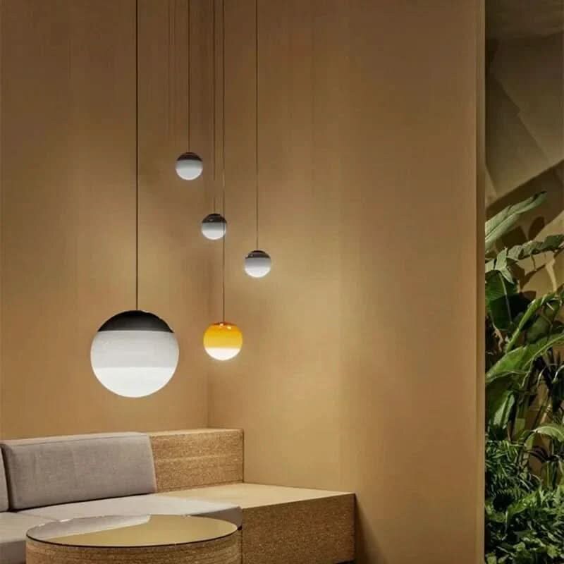 Coloured Glass Pendant – Gradient Mood Lighting, Suspended Shade