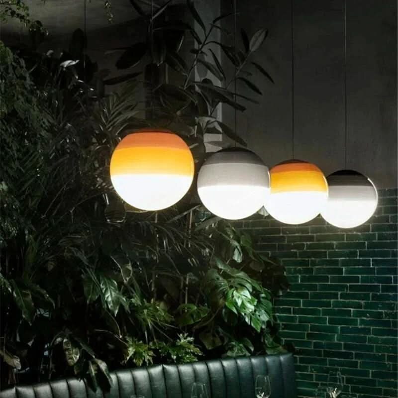 Coloured Glass Pendant – Gradient Mood Lighting, Suspended Shade