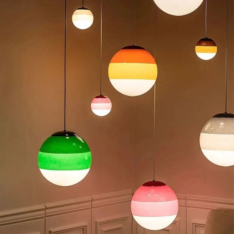 Coloured Glass Pendant – Gradient Mood Lighting, Suspended Shade