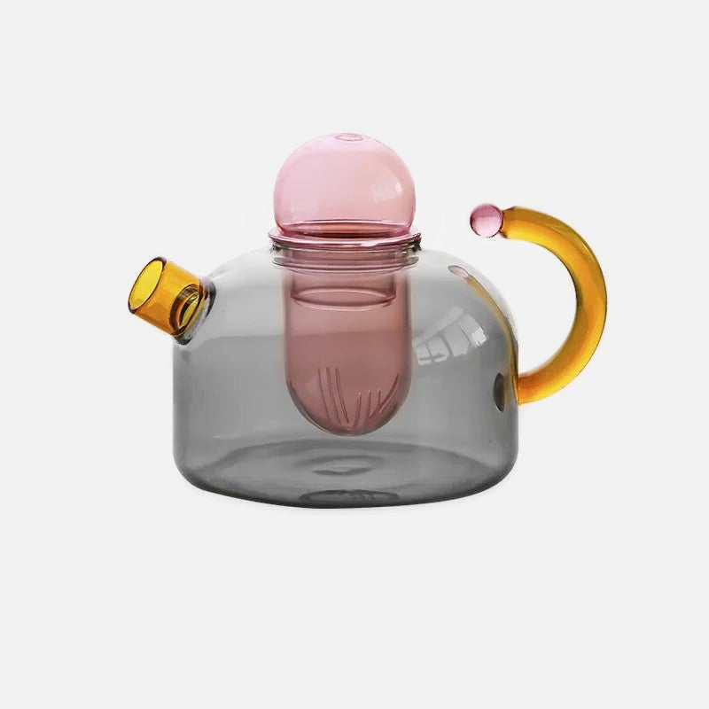 Colourful Glass Teapot and Cups