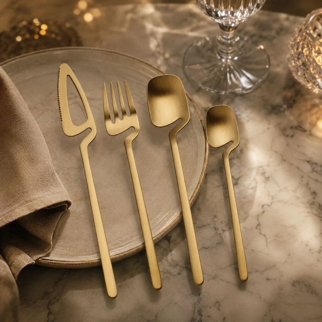 Contemporary Cutlery Set – sculptural design, matte finish