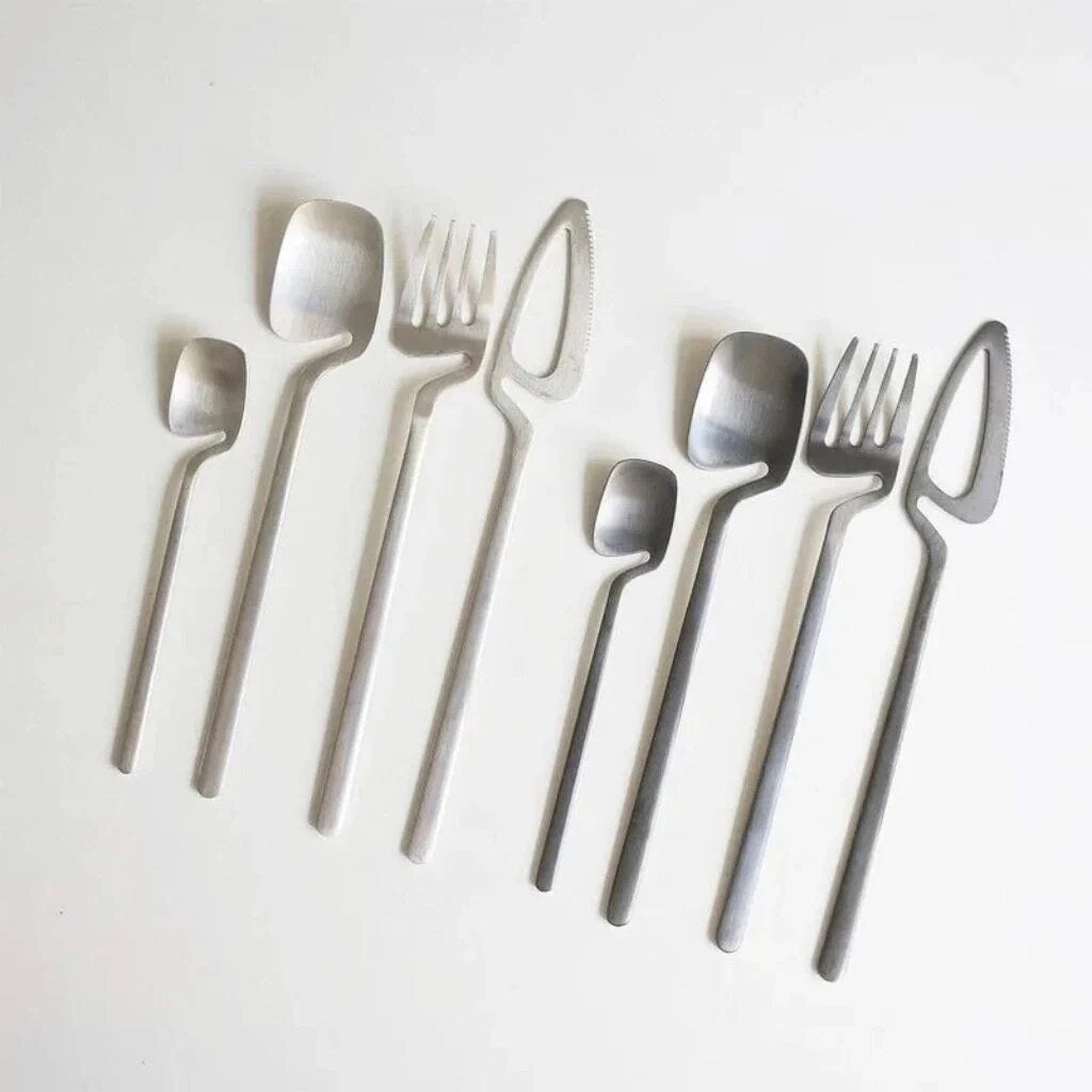 Contemporary Cutlery Set – sculptural design, matte finish