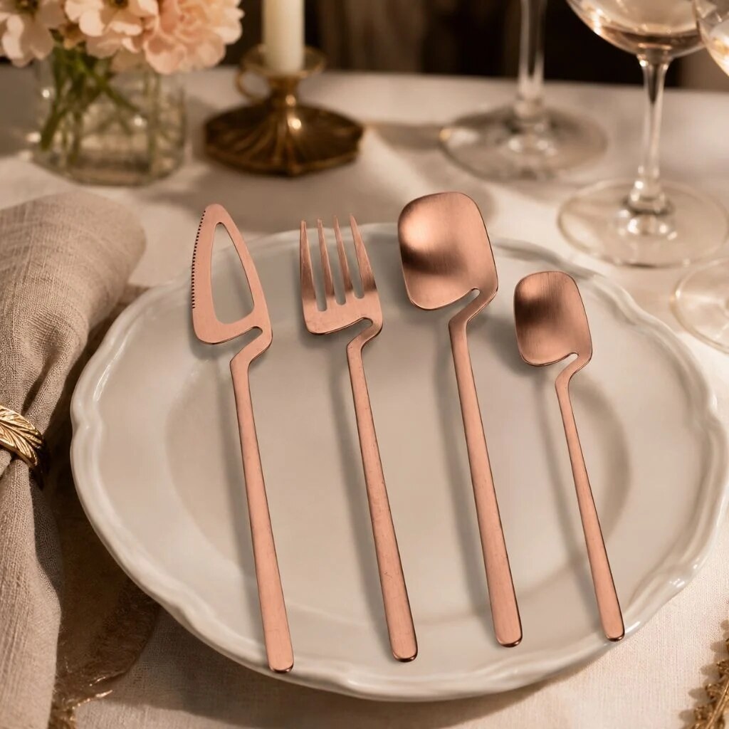 Contemporary Cutlery Set – sculptural design, matte finish
